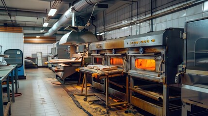Fototapeta premium Industrial Bakery Kitchen with Professional Baking Equipment