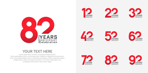 anniversary logotype style with red and black color can be use for company celebration event