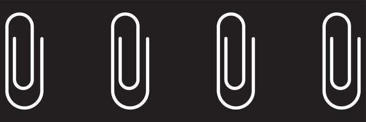 Clip Attachment Icon Set. Paper Clip for Documents Vector Symbol. Paperclip Design.