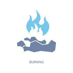 burning concept line icon. Simple element illustration.burning concept outline symbol design.