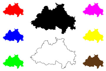 Eichstatt district (Federal Republic of Germany, rural district Upper Bavaria, Free State of Bavaria) map vector illustration, scribble sketch Eichstatt map