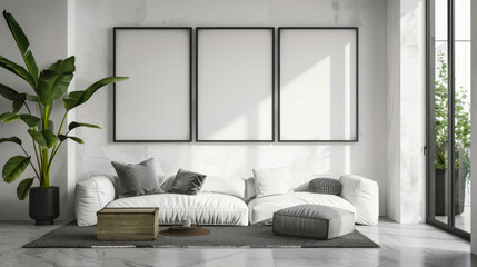 Urban Chic Redefined: Contemporary Home with Frame Mockup