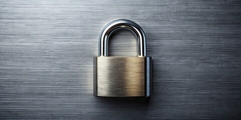 Fototapeta premium Shiny steel lock on a metal surface , metal, electric, metallic texture, chromium, alloy, gold, steel, lock, security
