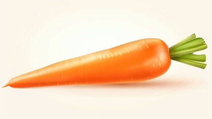 Naklejka premium Bright orange carrot stands out on a crisp background, showcasing its rich detail as seen in vintage botanical art.