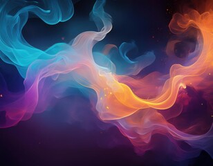 Obraz premium Elegant Abstract Smoke Art: Organic Shapes and Mysterious Trails