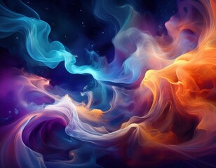 Fototapeta premium Elegant Abstract Smoke Art: Organic Shapes and Mysterious Trails