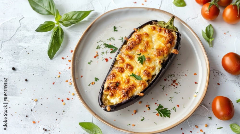 Canvas Prints stuffed eggplant with cheese