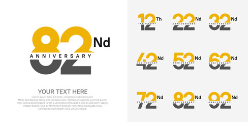 anniversary set logo style with yellow and black color for company celebration moment