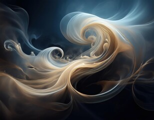 Elegant Abstract Smoke Art: Organic Shapes and Mysterious Trails