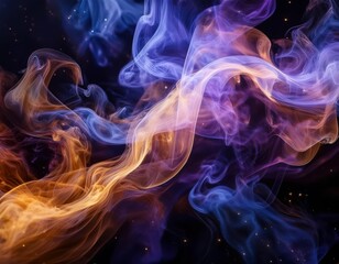 Obraz premium Elegant Abstract Smoke Art: Organic Shapes and Mysterious Trails