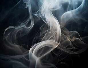 Obraz premium Elegant Abstract Smoke Art: Organic Shapes and Mysterious Trails
