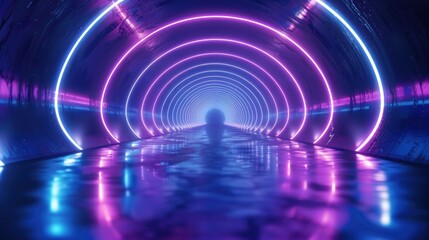 Neon Tunnel of Lights