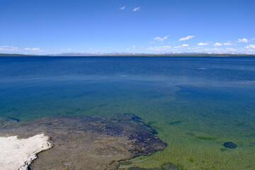 Yellowstone Lake in Yellowstone National Park, Wyoming, America