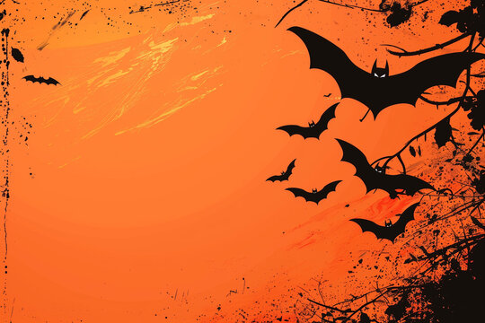 halloween background with bats