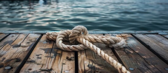 Nautical Rope on Wooden Dock