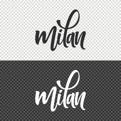 milan lettering clipart template design