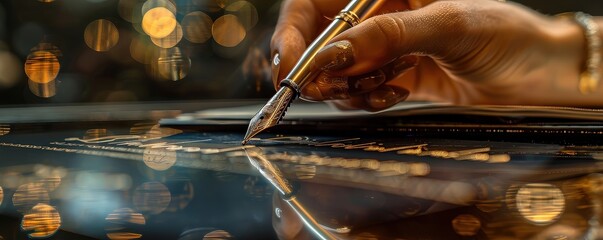 Couple signing a "Lifetime Confidence" agreement, confidence, lifelong commitment.