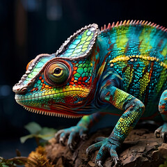 Obraz premium green iguana on a branch