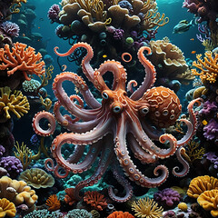 coral reef in aquarium