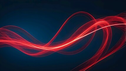 Abstract red light trail on blue background