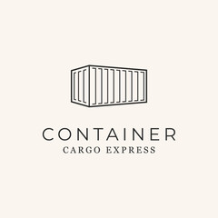 container line art design logo vector.