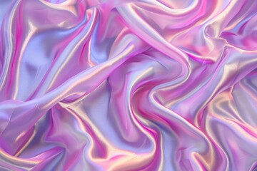 Obraz premium Abstract smooth transparent silk cloth waves with a glossy liquid texture against a soft gradient background
