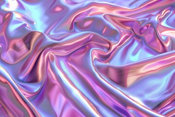 Obraz premium Abstract smooth transparent silk cloth waves with a glossy liquid texture against a soft gradient background
