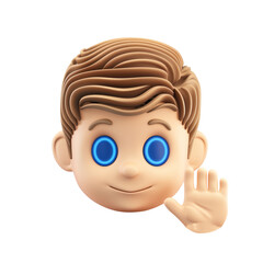 Fototapeta premium 3D icon - boy with Fingerprint Sensor icon, on isolated transparent background