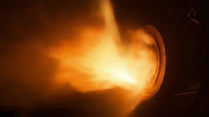 Fierce jets of flame shoot out from the afterburner creating a mesmerizing display of power and energy.