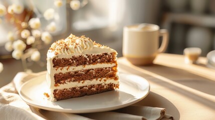 Delicious Cake Slice on a Plate