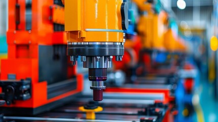Precision Engineering in Automotive Parts Factory with Copy Space, Deep Depth of Field