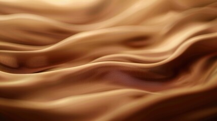 Close-up of luxurious golden silk fabric with elegant draping folds and soft, smooth texture.