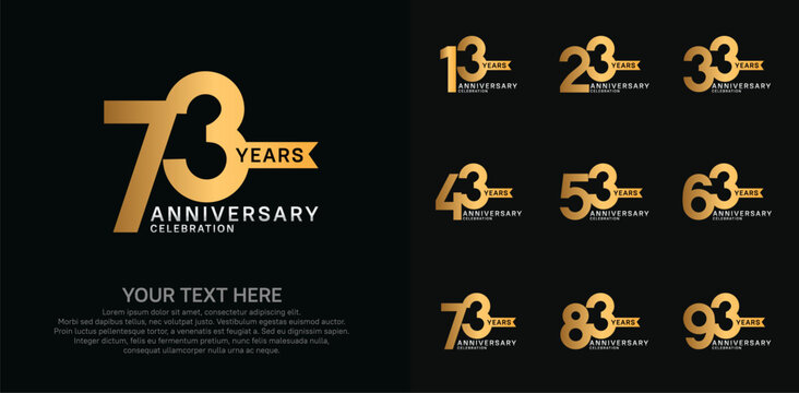 anniversary set, golden and silver color with ribbon for celebration event