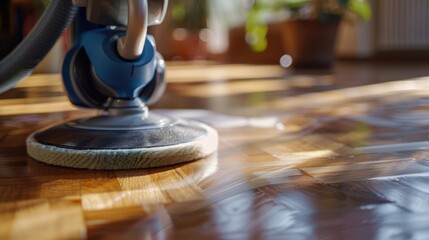 Fototapeta premium Floor Polisher on Hardwood Floor