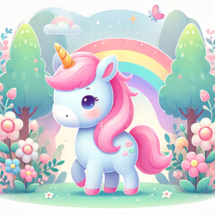 Fototapeta premium 3d Unicorn