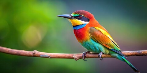 Fototapeta premium Vibrant colored bird perched on a branch, bird, colorful, nature, wildlife, feathered, vivid, plumage, vibrant, perched, branch