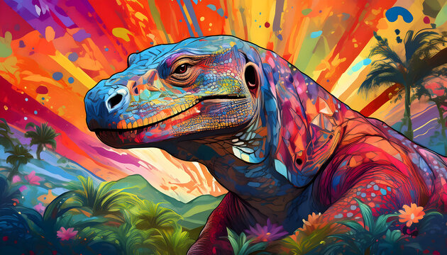 Colorful pop art of Comodo Dragon