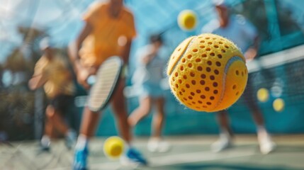 Tennis Ball in Flight During a Game