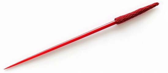 Red Wooden Stick with a Braided Tip