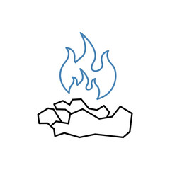 burning concept line icon. Simple element illustration.burning concept outline symbol design.