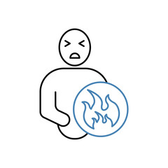 burns concept line icon. Simple element illustration.burns concept outline symbol design.
