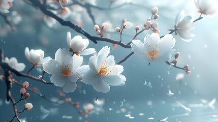 Delicate White Blossoms in Bloom