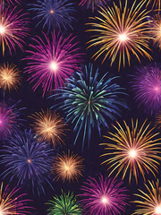 Fototapeta premium New Year fireworks background with vibrant colors