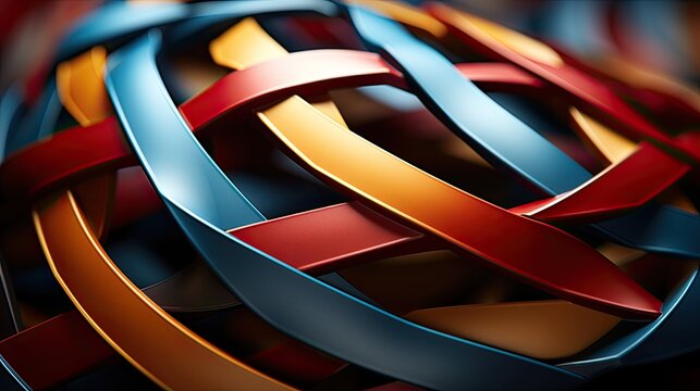 A complex, multi-layered pattern of interlocking shapes 