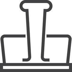 Simple vector paper clip outline icon on white background