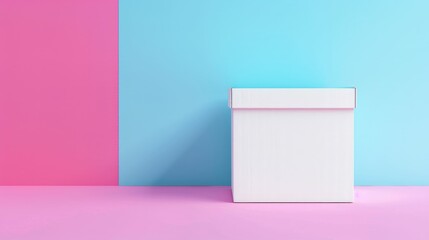 Naklejka premium White box mockup with a seamless gradient background