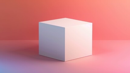 Fototapeta premium White box mockup with a seamless gradient background