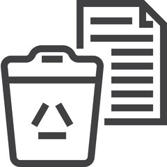 Simple vector recycle outline icon on white background