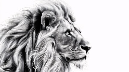 Fototapeta premium a majestic lion with a flowing mane, capturing its regal presence.