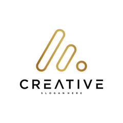 Creative abstract initial letter A logo design. Preamium Vector